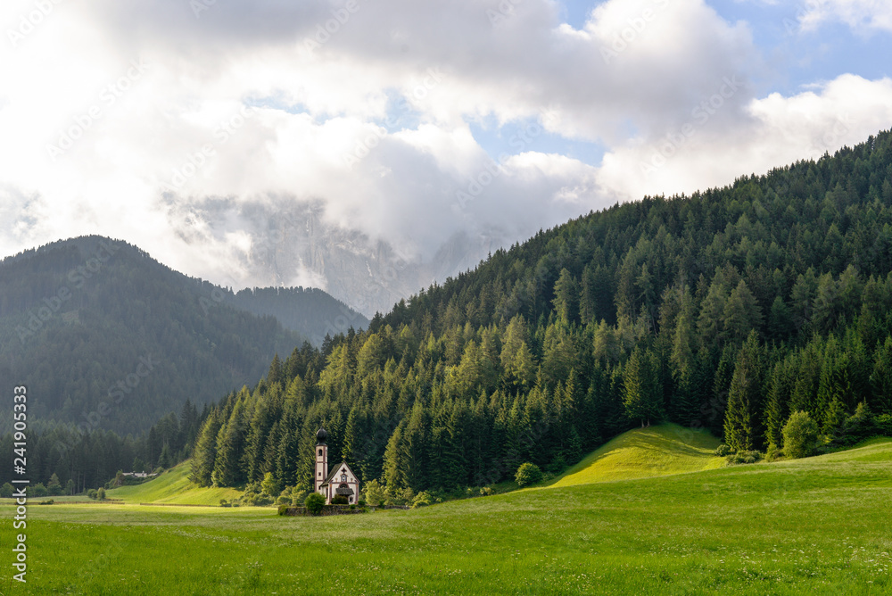 Saint Johann church in the Val di Funes