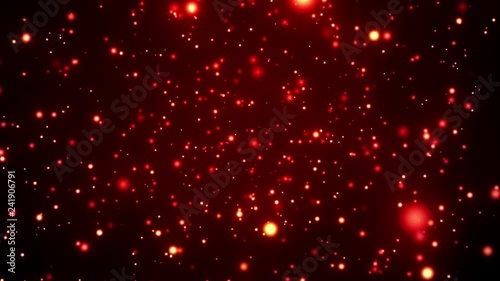 4K Red glowing space particles