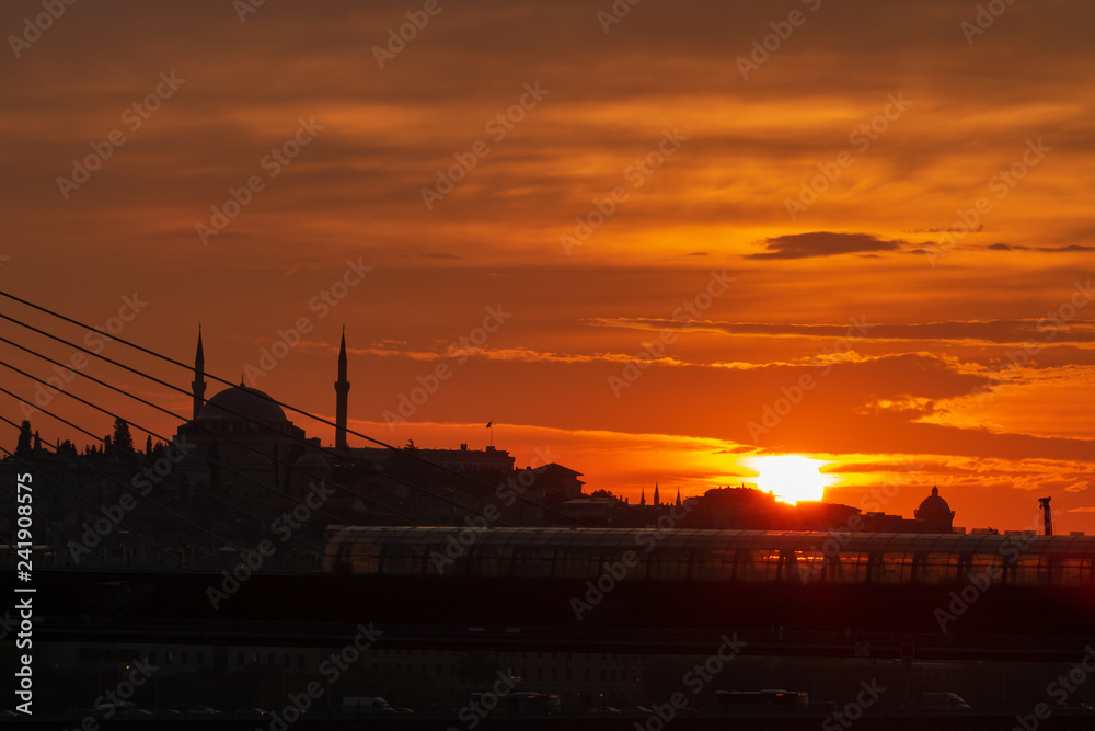 sunset over Istanbul