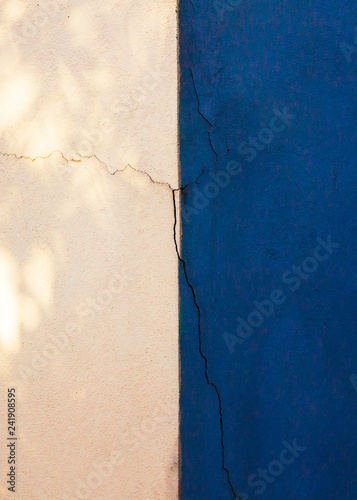 Half Blue Wall with Crack