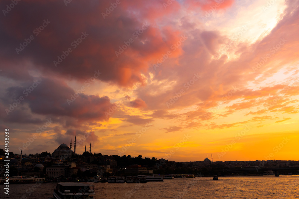 sunset at golden horn Istanbul