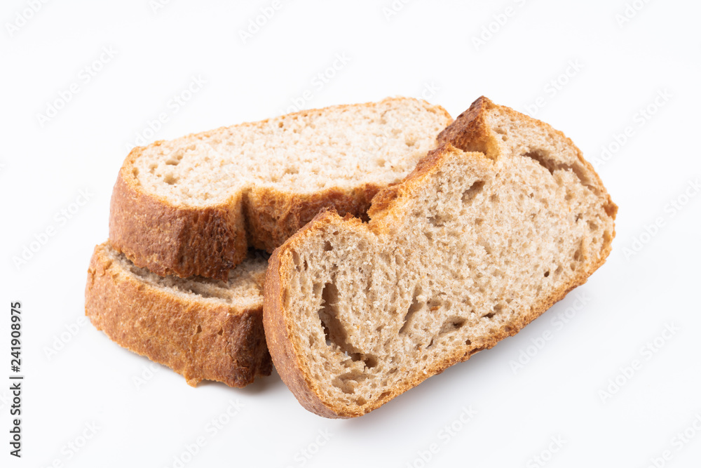 bread slices on white background bread slices on white background