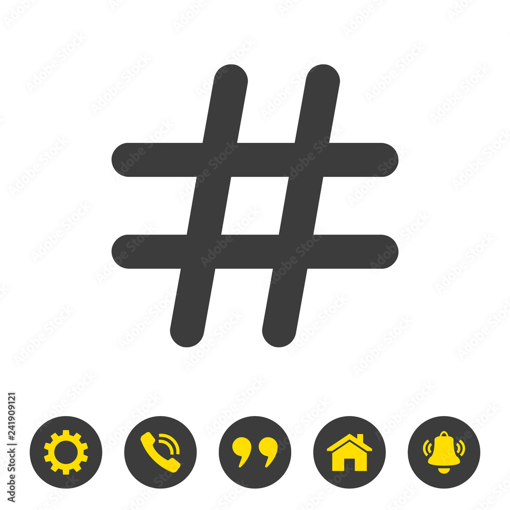Obraz premium Hashtag icon on white background.