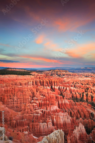 Brilliant Sunset at Bryce Canyon National Park at Inspiration Point Overlook