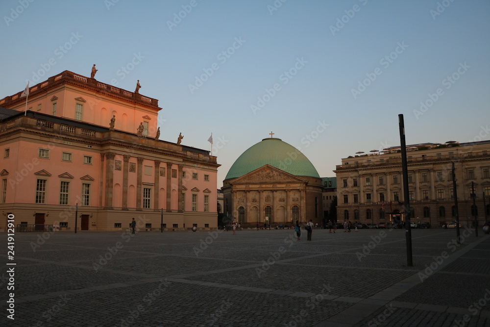 State Opera and St. Hedwig's Cathedral at Bebelplatz in Berlin, Germany