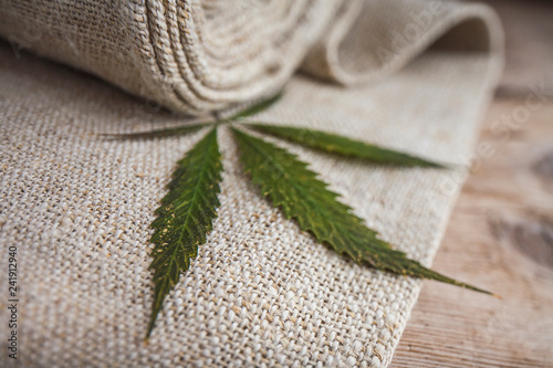 Fabric made from hemp .  cannabis product