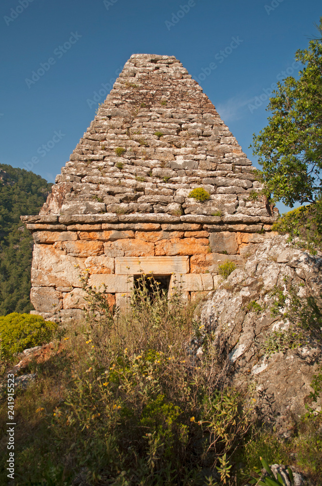 Diogaras Tomb in Marmaris Aegean Greek Ancient Turgut Village