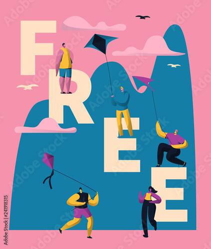 Kite Free Typography Banner Vertical Design
