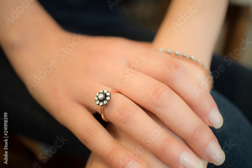 diamond ring with hand