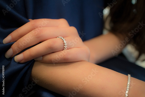 hand with diamond ring