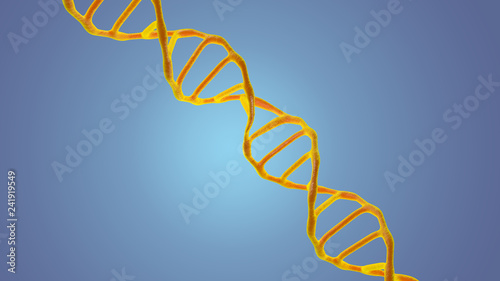 This scene was examined under an electron microscope of a DNA molecule. The concept of molecular biology and biotechnology  deoxyribonucleic acid  genomes. 3D rendering.