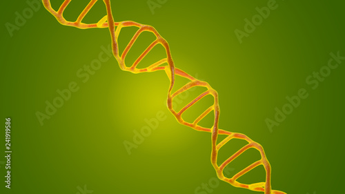 This scene was examined under an electron microscope of a DNA molecule. The concept of molecular biology and biotechnology  deoxyribonucleic acid  genomes. 3D rendering.