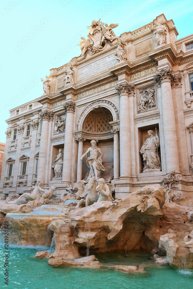 The Trevi fountain is one of the most famous fountains in the world , Rome, Italy.