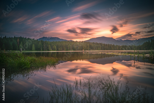 Whistler sunset clouds and reflections