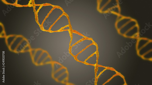 This scene was examined under an electron microscope of a DNA molecule. The concept of molecular biology and biotechnology  deoxyribonucleic acid  genomes. 3D rendering.