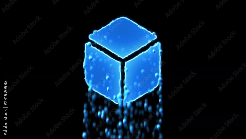 Liquid symbol dice d6 appears with water droplets. Then dissolves with drops of water. Alpha channel black Liquid symbol dice d6 appears with water droplets. Then dissolves with drops of water. Alpha channel black