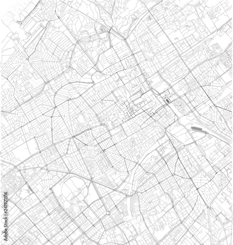 Mappa satellitare di Aia, Paesi Bassi, Olanda, strade della città. Stradario e mappa del centro città