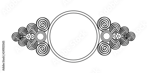 folk folklor vintage symbol ramka gwiazda strzałka etykieta czarny biały wzór