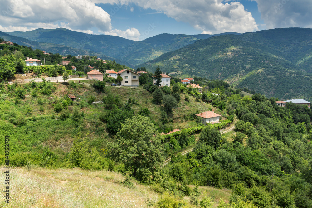 Panorama with village of Gega and Ograzhden Mountain, Blagoevgrad Region, Bulgaria