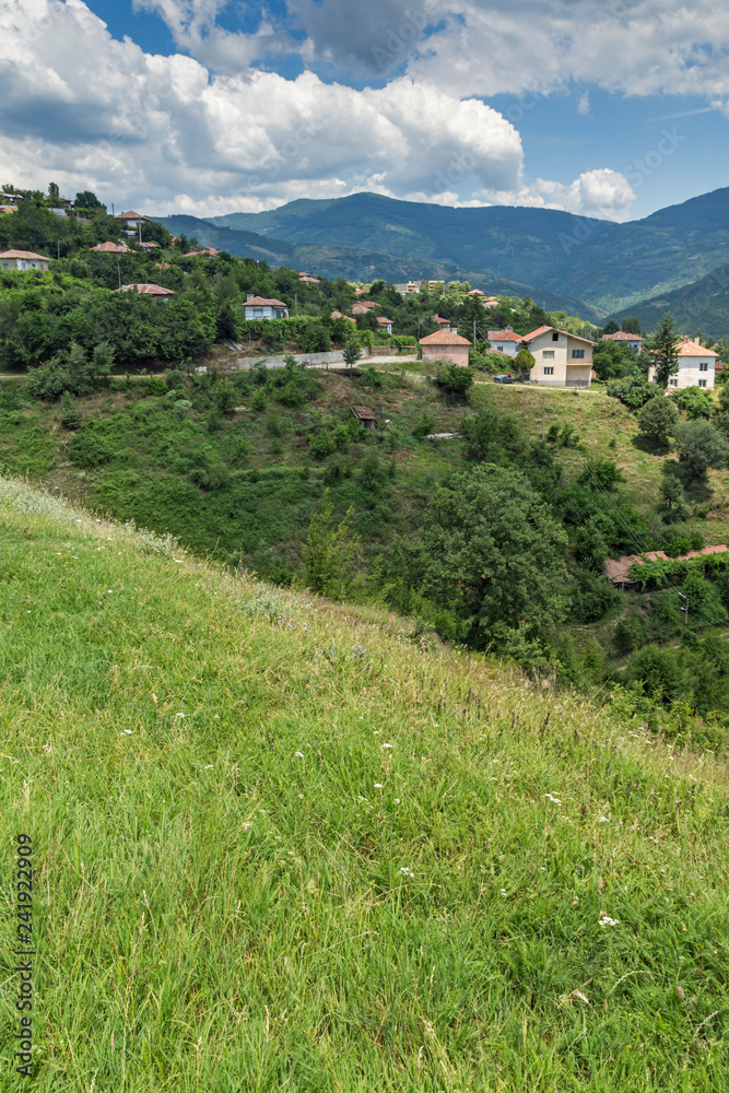 Panorama with village of Gega and Ograzhden Mountain, Blagoevgrad Region, Bulgaria