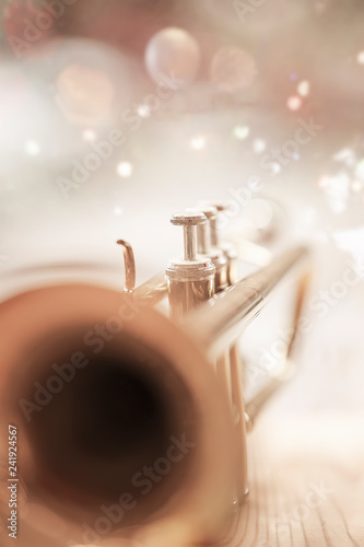 Closeup trumpet mainly bell