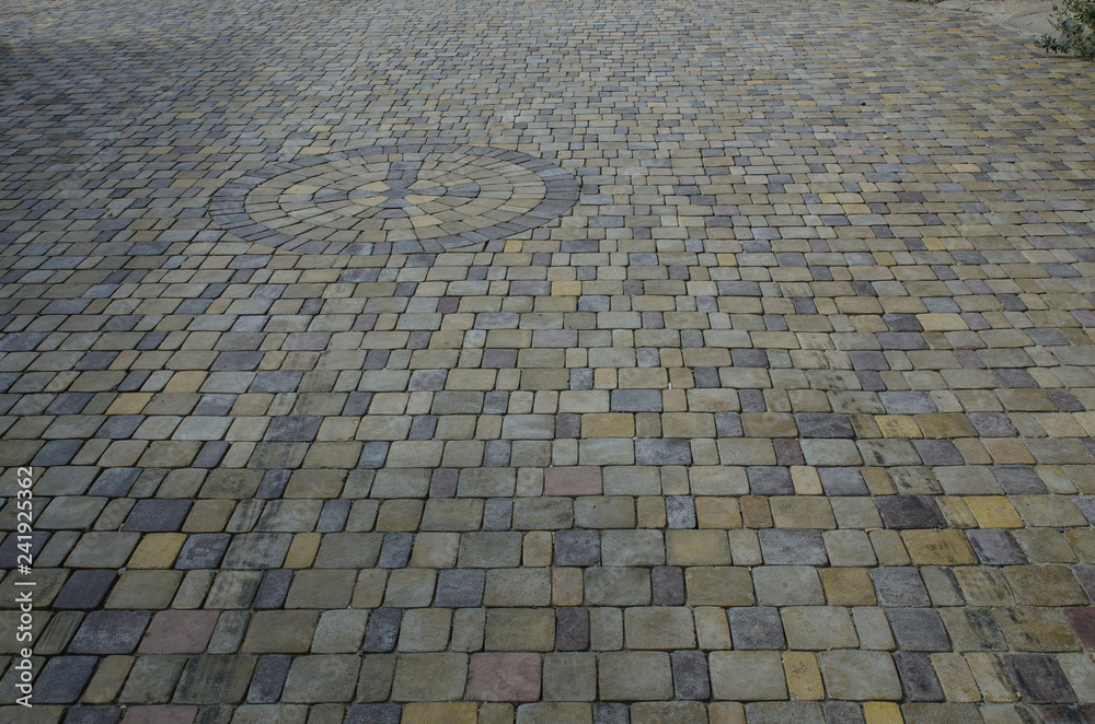 Fototapeta premium textural stone background patterned paving slabs