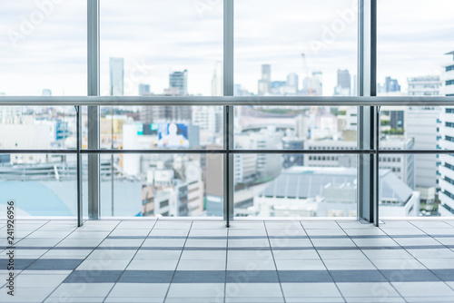 Photography window with city skyline in Shibuya, tokyo, Japan
