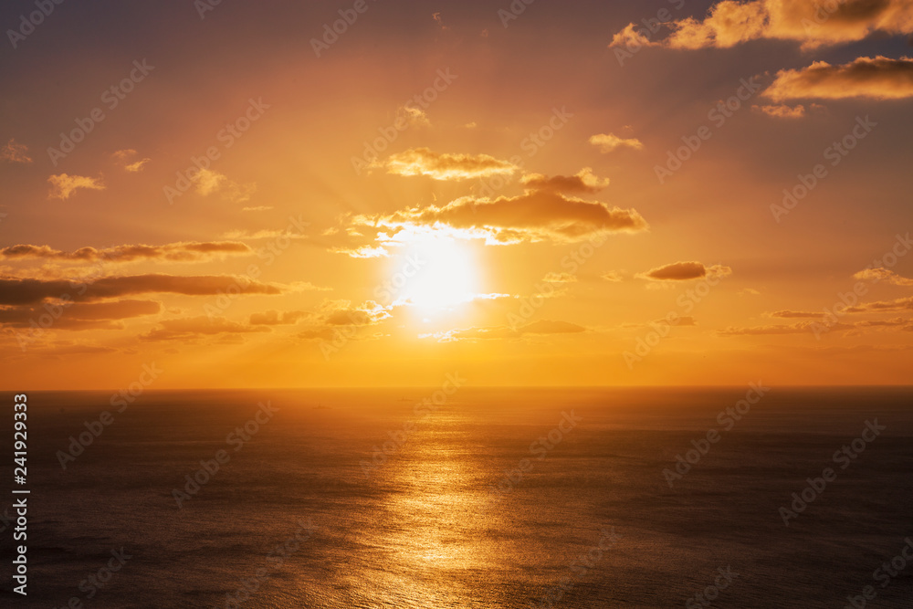 Sun Reflecting on Ocean Tides