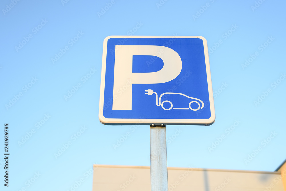 Electric car charging station signal, sustainable mobility. Electric car charging station signal, sustainable mobility.