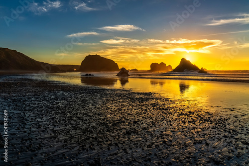 Yellow Sunset on Beach