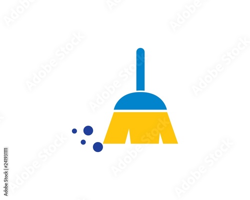 broom illustration vector template