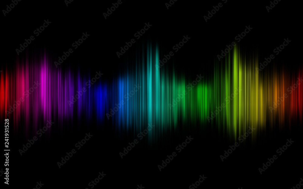 Colorful spectrum sound waves on black background Colorful spectrum sound waves on black background