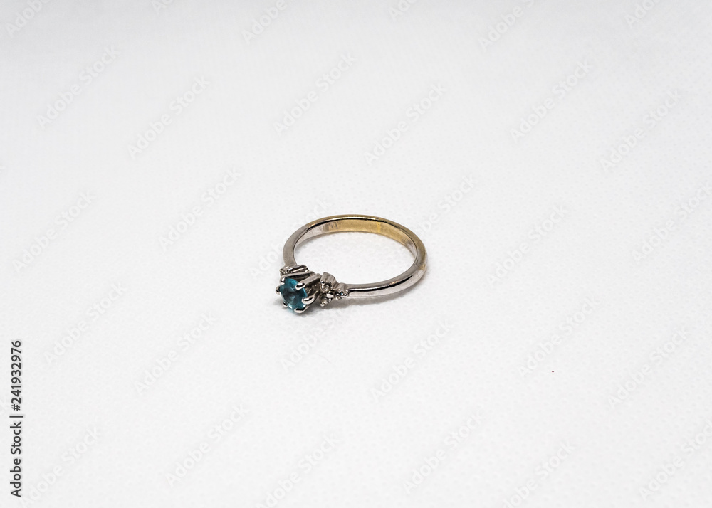 Ring with stones white gold white background Ring with stones white gold white background