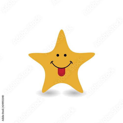 Funny smile star icon logo ...