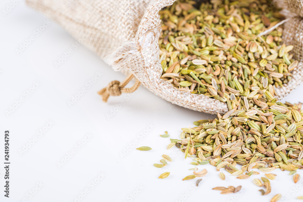 Closeup of fennel seeds