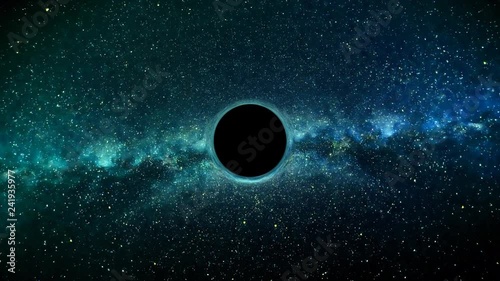 CGI Depiction of Space Flight Towards a Black Hole