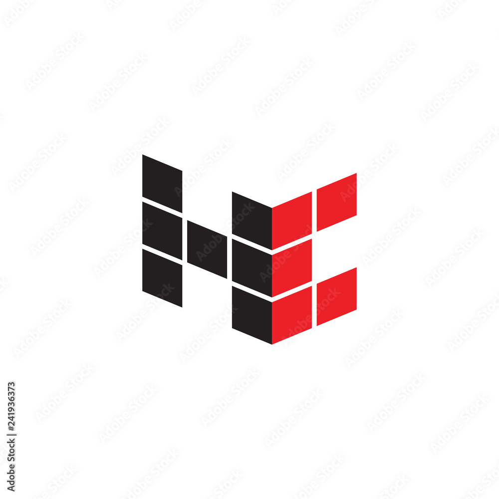 3D HC logo letter design