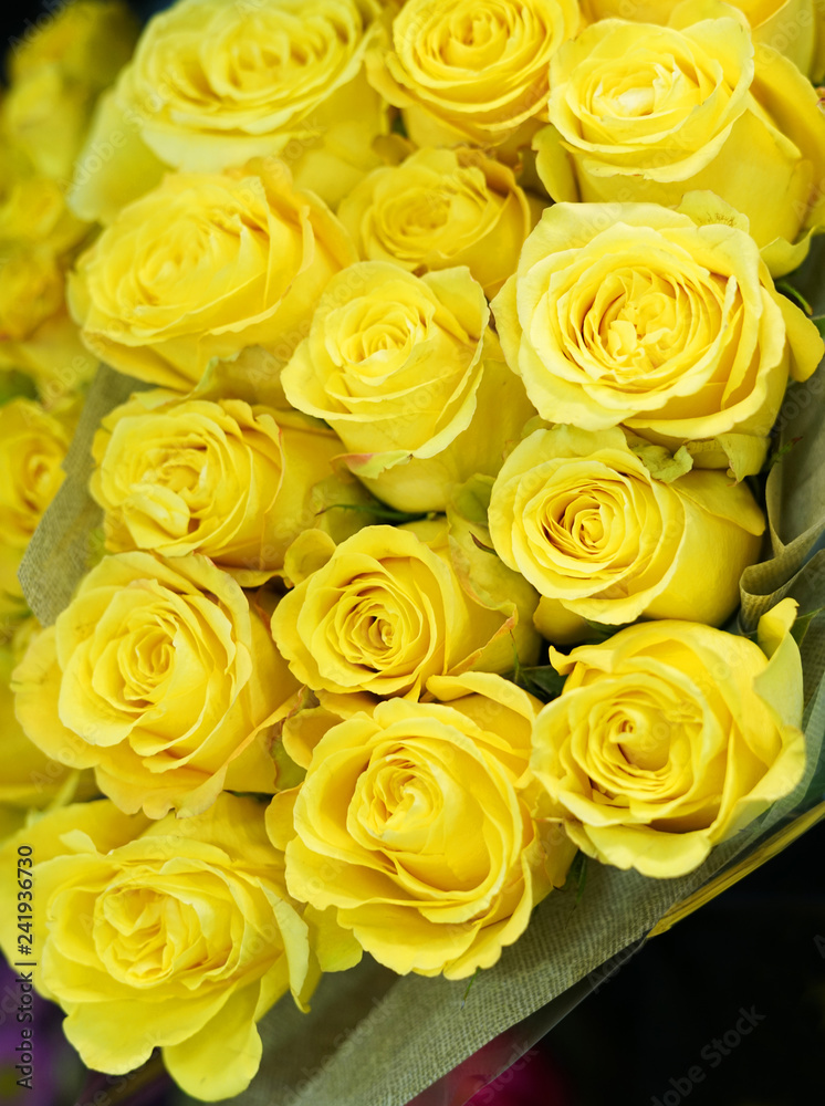 Fresh yellow roses bouquet flower background Fresh yellow roses bouquet flower background