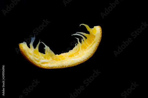 Closeup of eaten orange slice