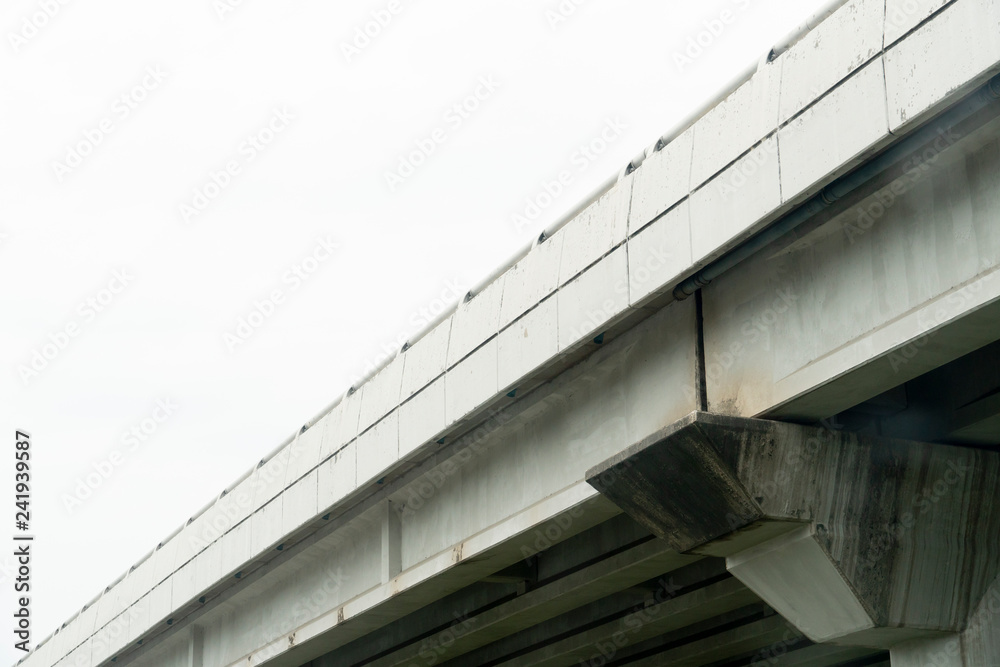 Different levels of bridge structures made of cement.