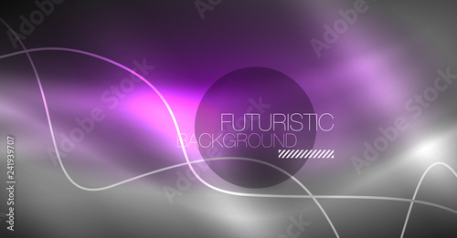 Neon lines wave background. Abstract composition