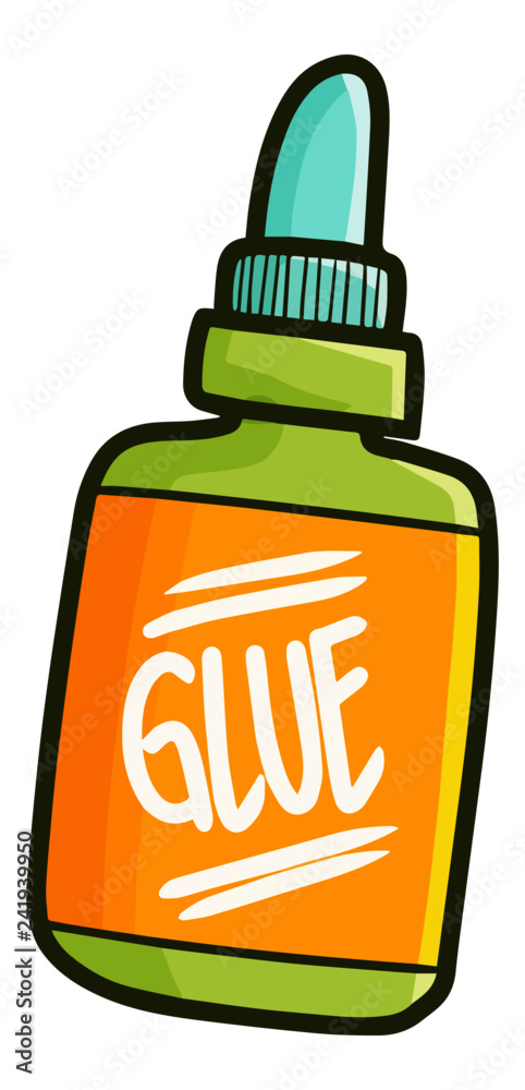 Cute and funny yellow glue for office supplies - vector Cute and funny yellow glue for office supplies - vector