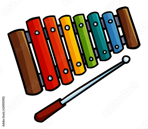 Cute and funny colorful glockenspiel for music performance - vector