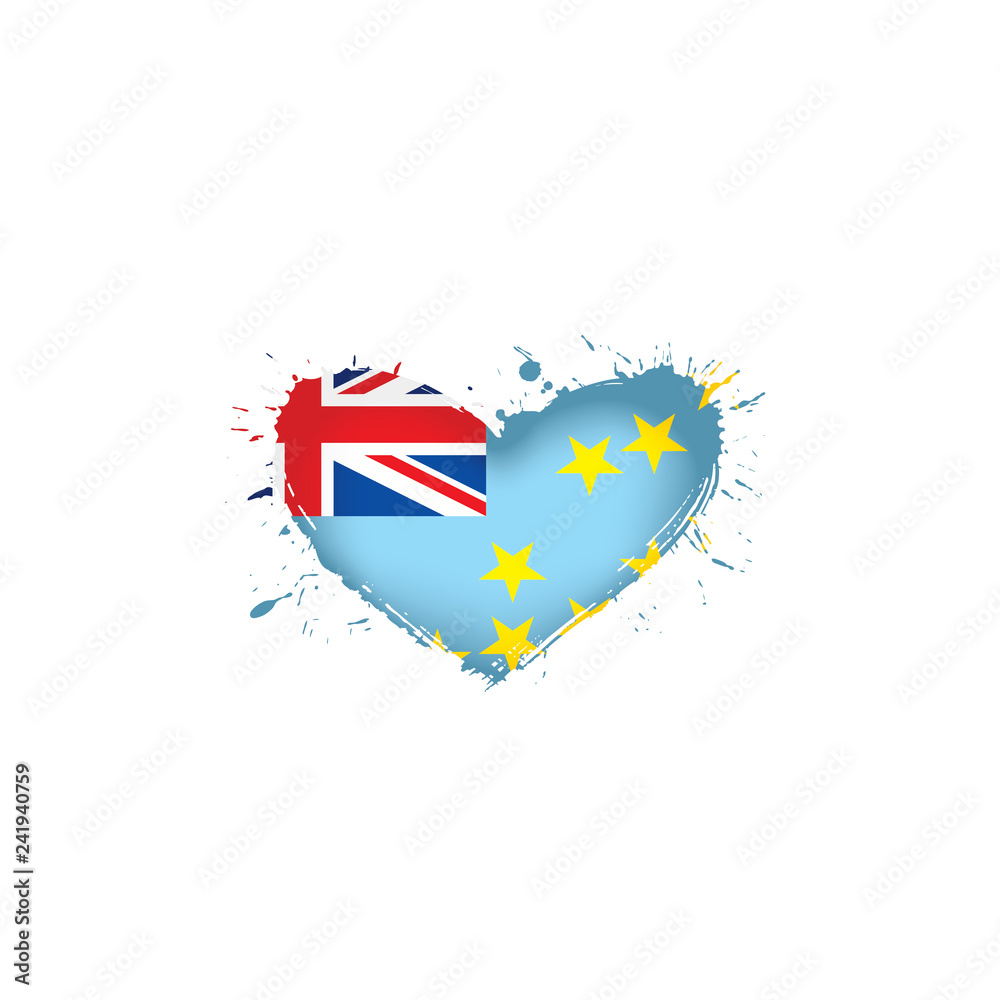 Tuvalu flag, vector illustration on a white background Tuvalu flag, vector illustration on a white background