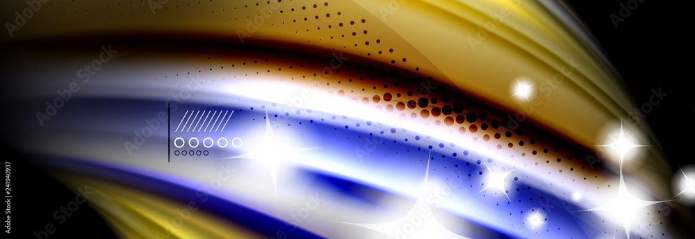 Rainbow color fluid wave lines flow poster. Wave Liquid shapes design Rainbow color fluid wave lines flow poster. Wave Liquid shapes design
