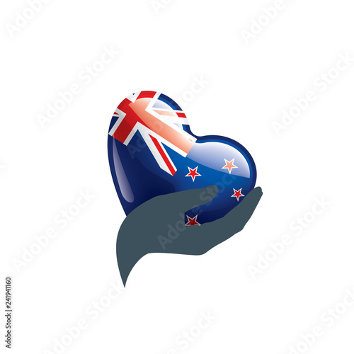 New Zealand flag, vector illustration on a white background