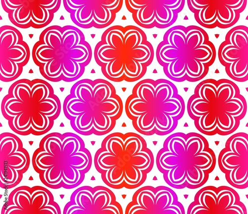 Red vector layout with floral seamless pattern. Pattern for wrapping gifts.
