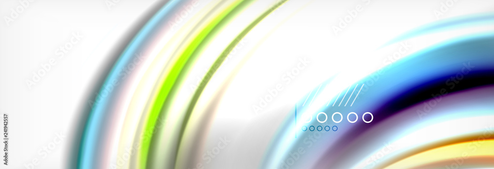 Abstract wave lines liquid fluid rainbow style color stripes background. Artistic illustration for presentation, app wallpaper, banner or poster