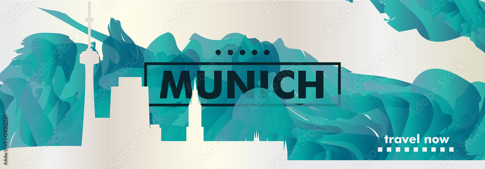 Fototapeta premium Germany Munich skyline city gradient vector banner