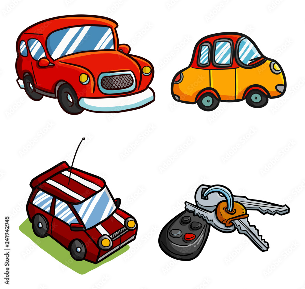 Cool and funny cute car set - vector. Cool and funny cute car set - vector.